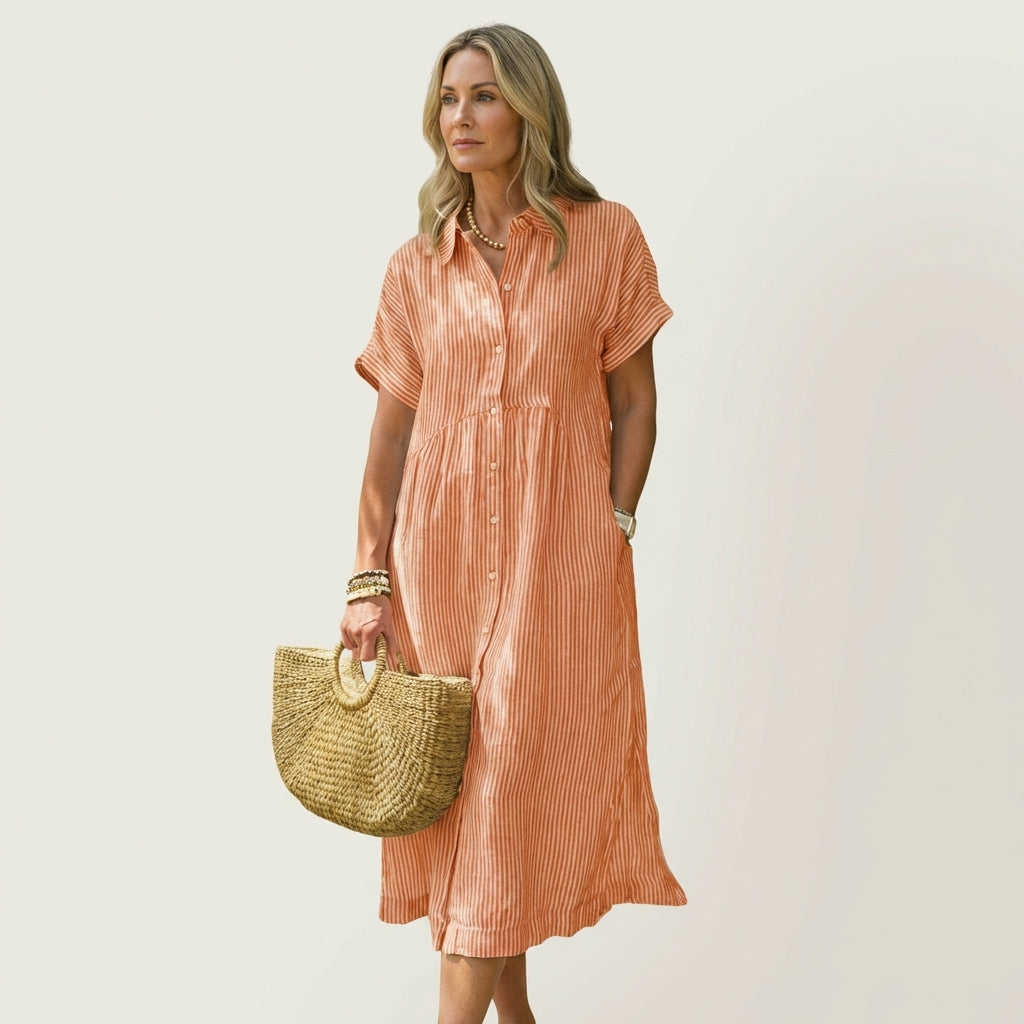 Celira | Loose Stripe Midi Dress