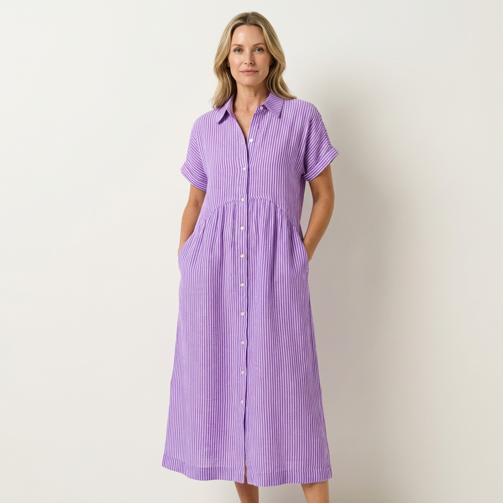 Celira | Loose Stripe Midi Dress