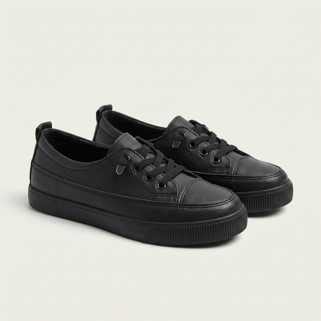 Marina | Leather Lace-Up Flatform Sneaker With Orthopedic Insole
