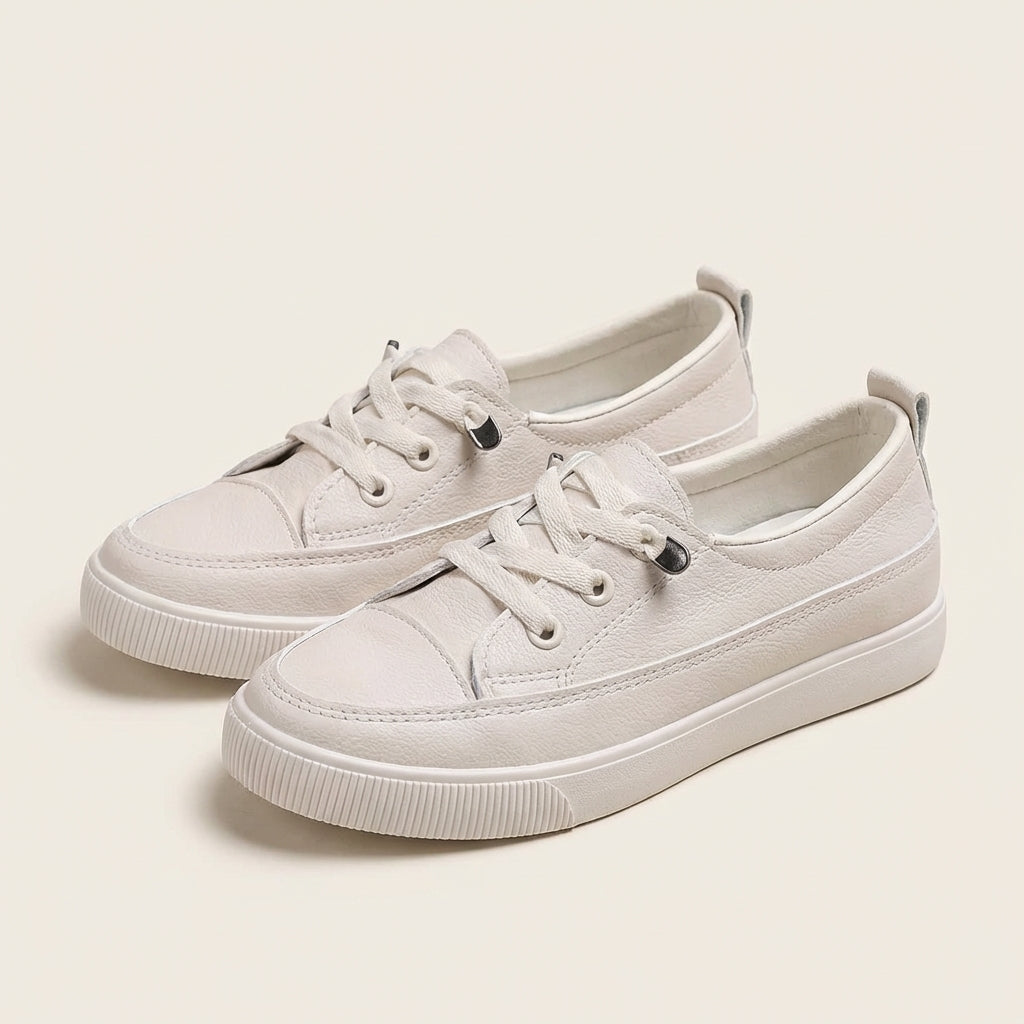 Marina | Leather Lace-Up Flatform Sneaker With Orthopedic Insole