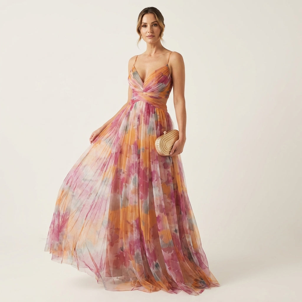 Giselle | Watercolor Maxi Dress