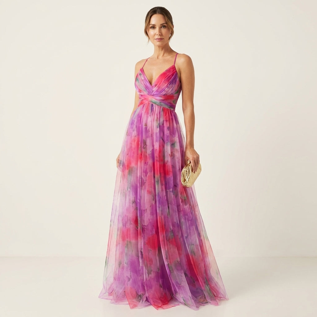 Giselle | Watercolor Maxi Dress