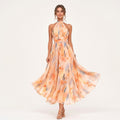 Deymira | Watercolor Halter Dress