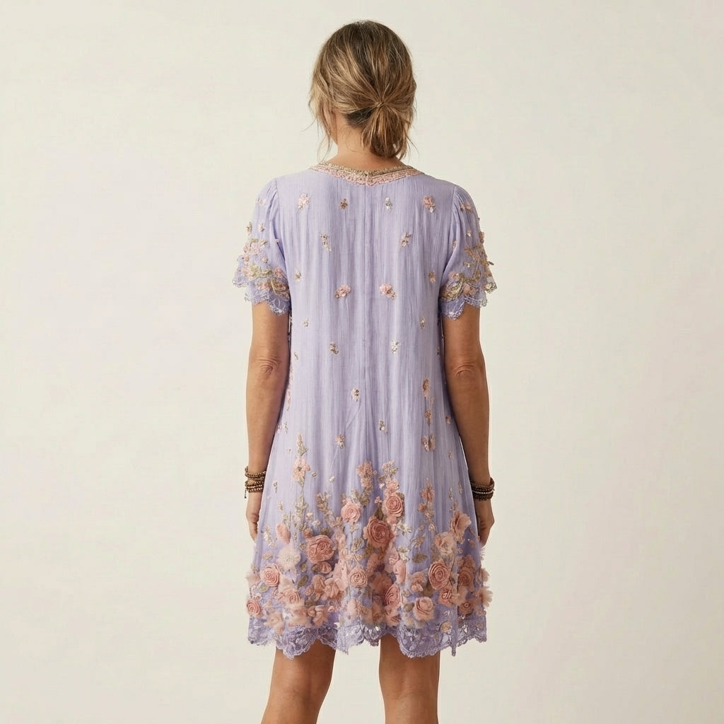 Odiliah | Floral Embroidery Dress