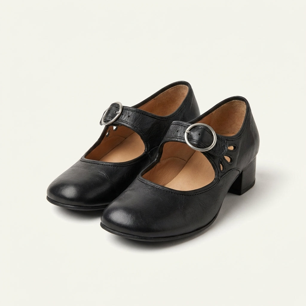 Gwen | Vegan Leather Mary Jane Block Heel