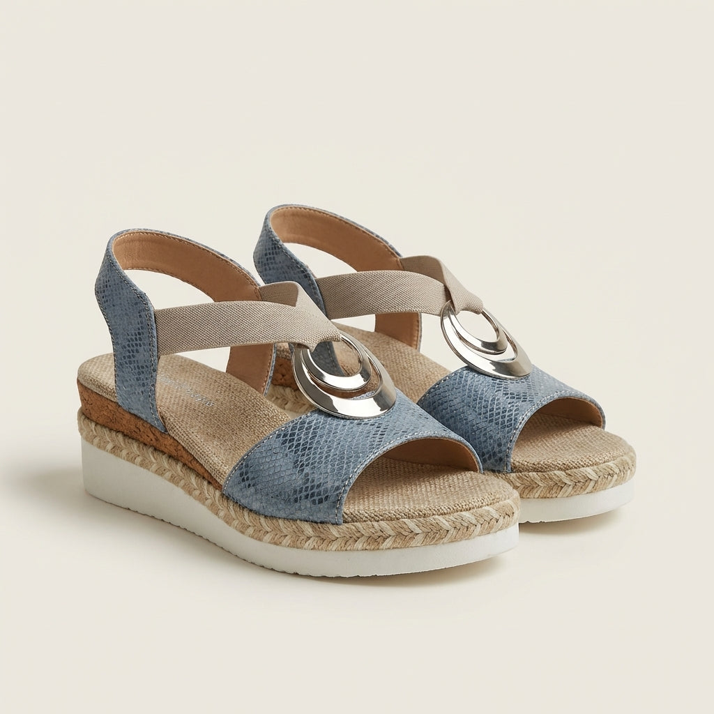 Noemi | Snake-Print Espadrille Wedge Sandal