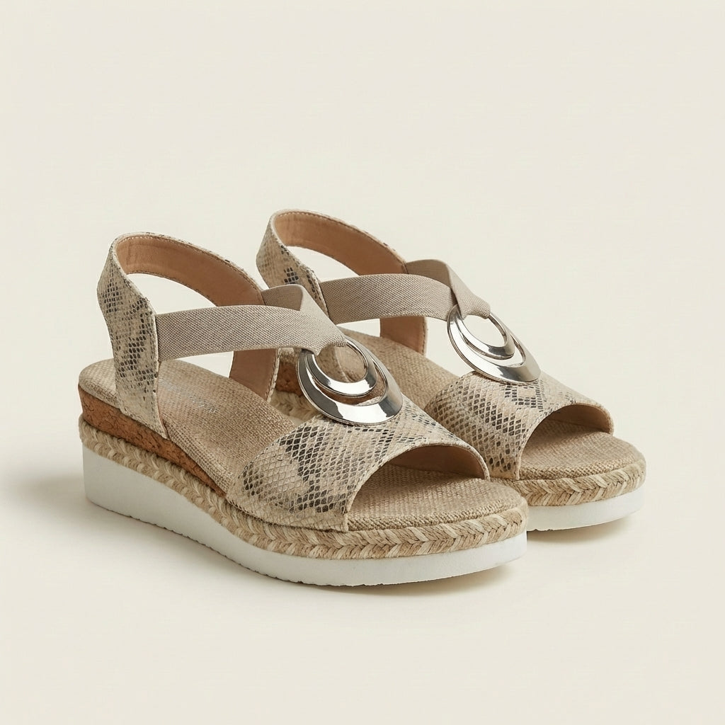 Noemi | Snake-Print Espadrille Wedge Sandal