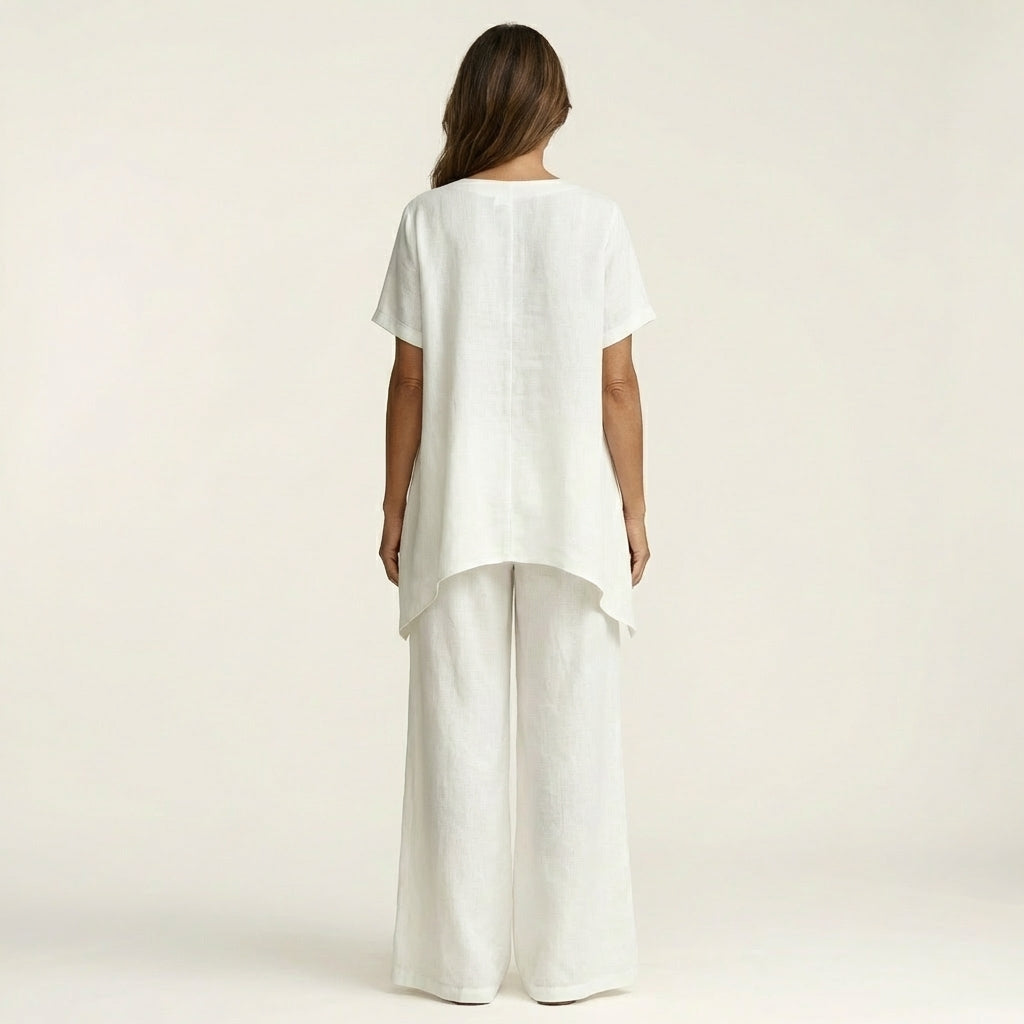 Libiana | V-Neck Linen Set