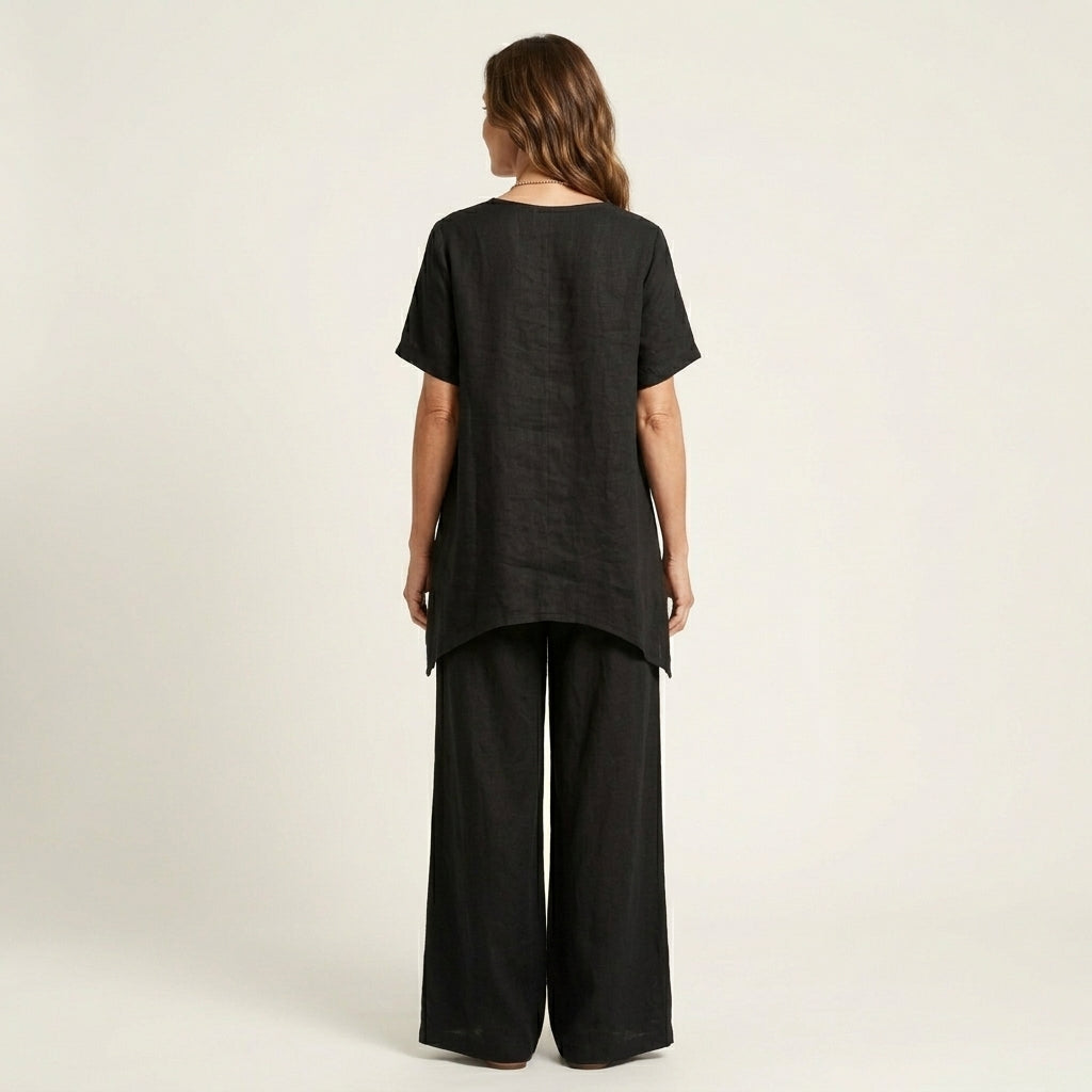 Libiana | V-Neck Linen Set