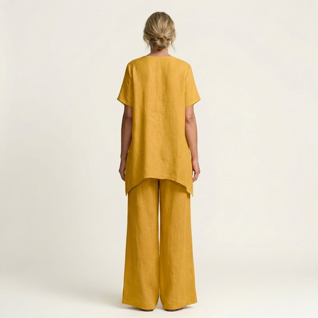 Libiana | V-Neck Linen Set
