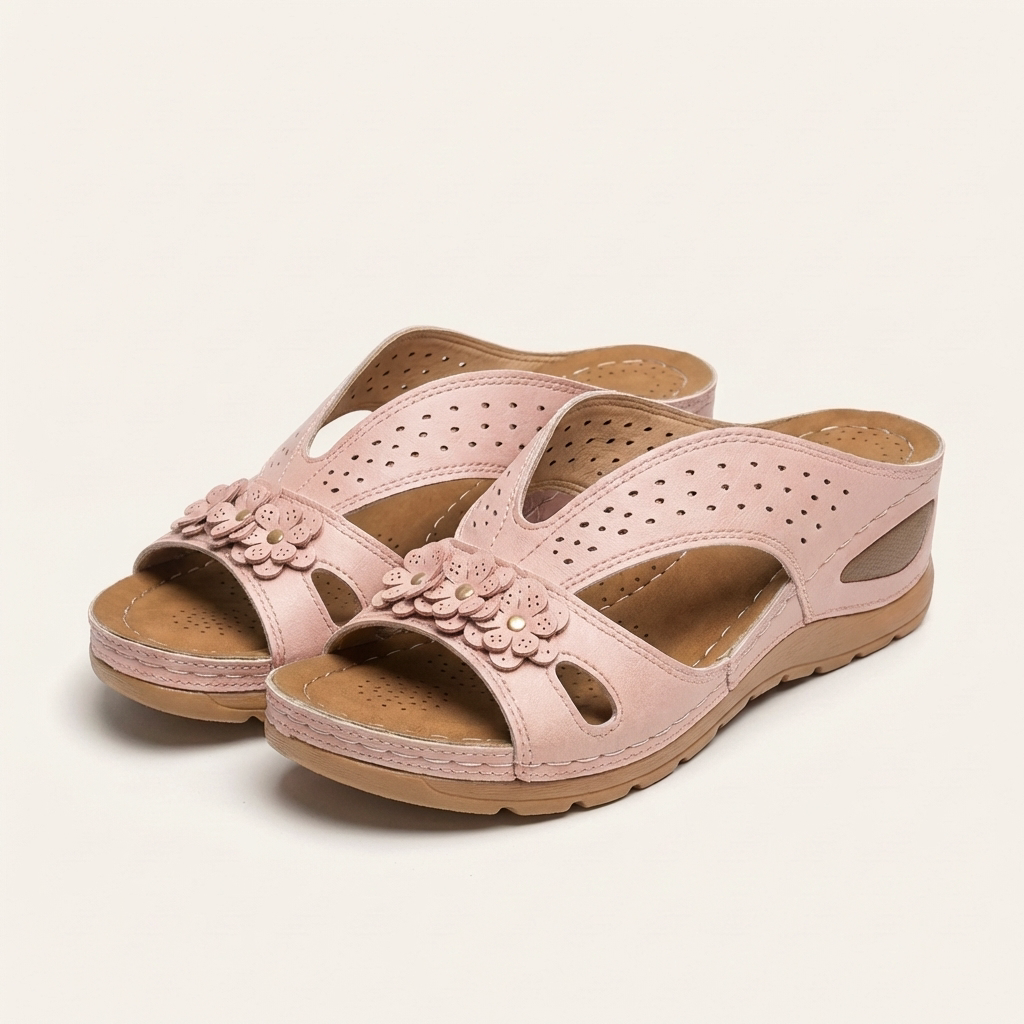 Leana | Flower-Detail Wedge Slide
