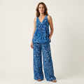 Aniya | Flowy Leopard Print Halter Top & Wide-Leg Trouser Set