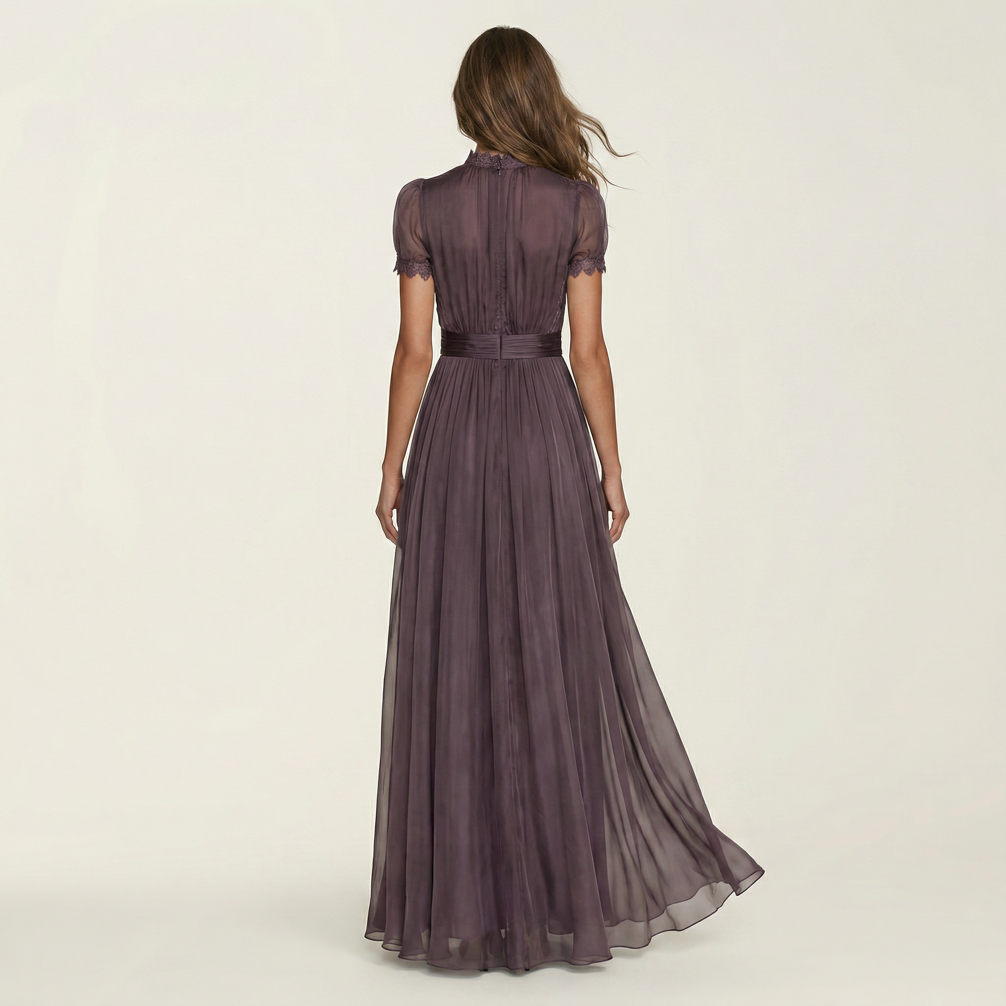 Flawia | Keyhole-Neck Chiffon Maxi Dress