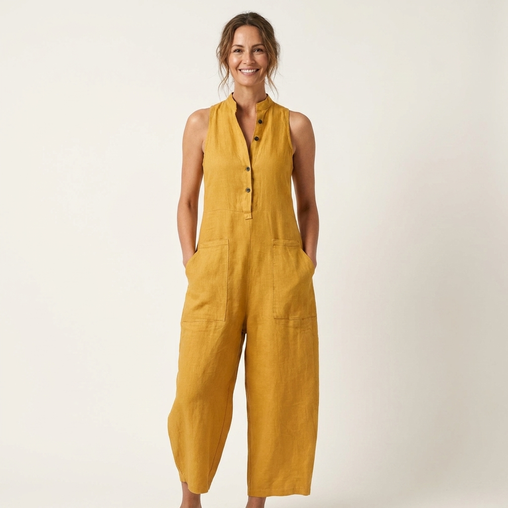 Luciana | Sleeveless Linen-Blend Jumpsuit