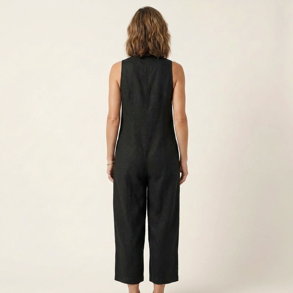 Luciana | Sleeveless Linen-Blend Jumpsuit