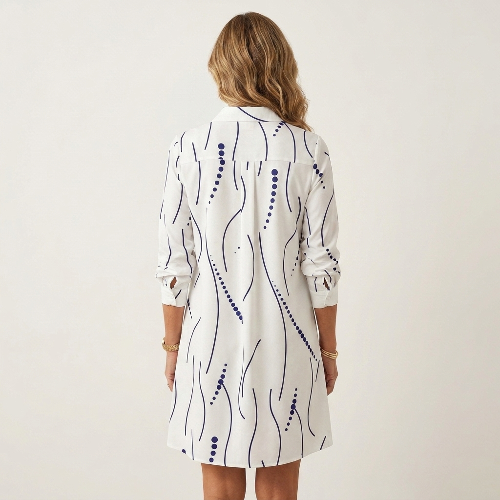 Rita | Abstract Print Shirt Dress