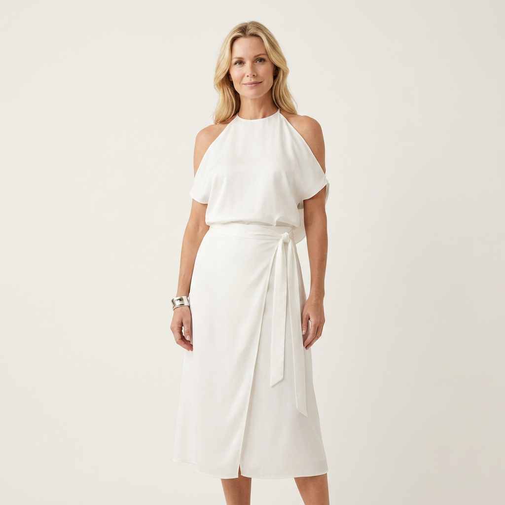 Roselda | Chiffon Halter Midi Dress