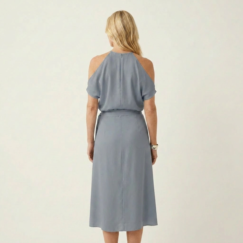 Roselda | Chiffon Halter Midi Dress