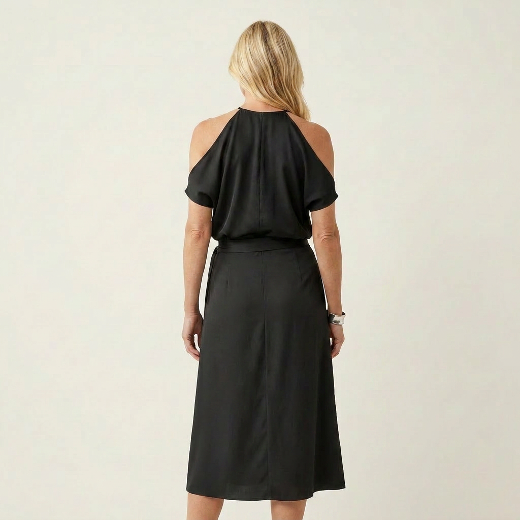 Roselda | Chiffon Halter Midi Dress