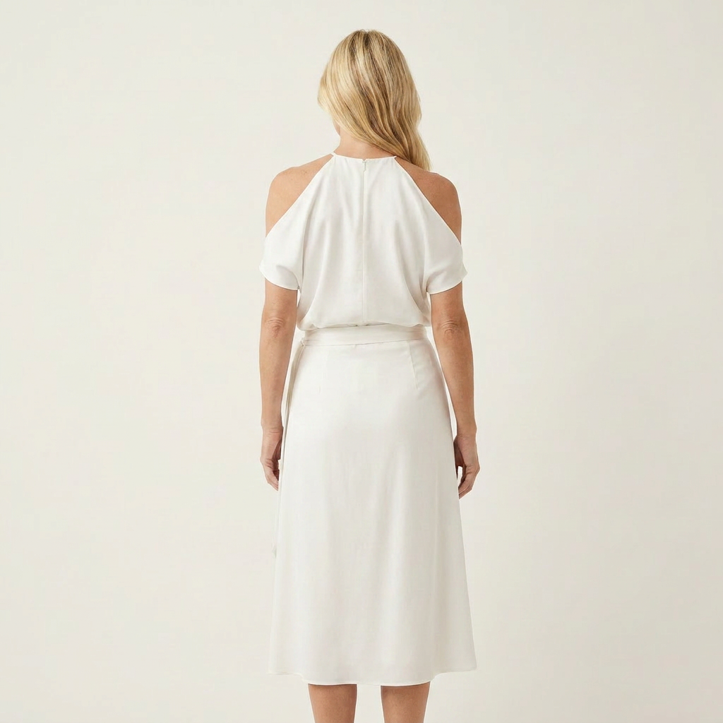 Roselda | Chiffon Halter Midi Dress