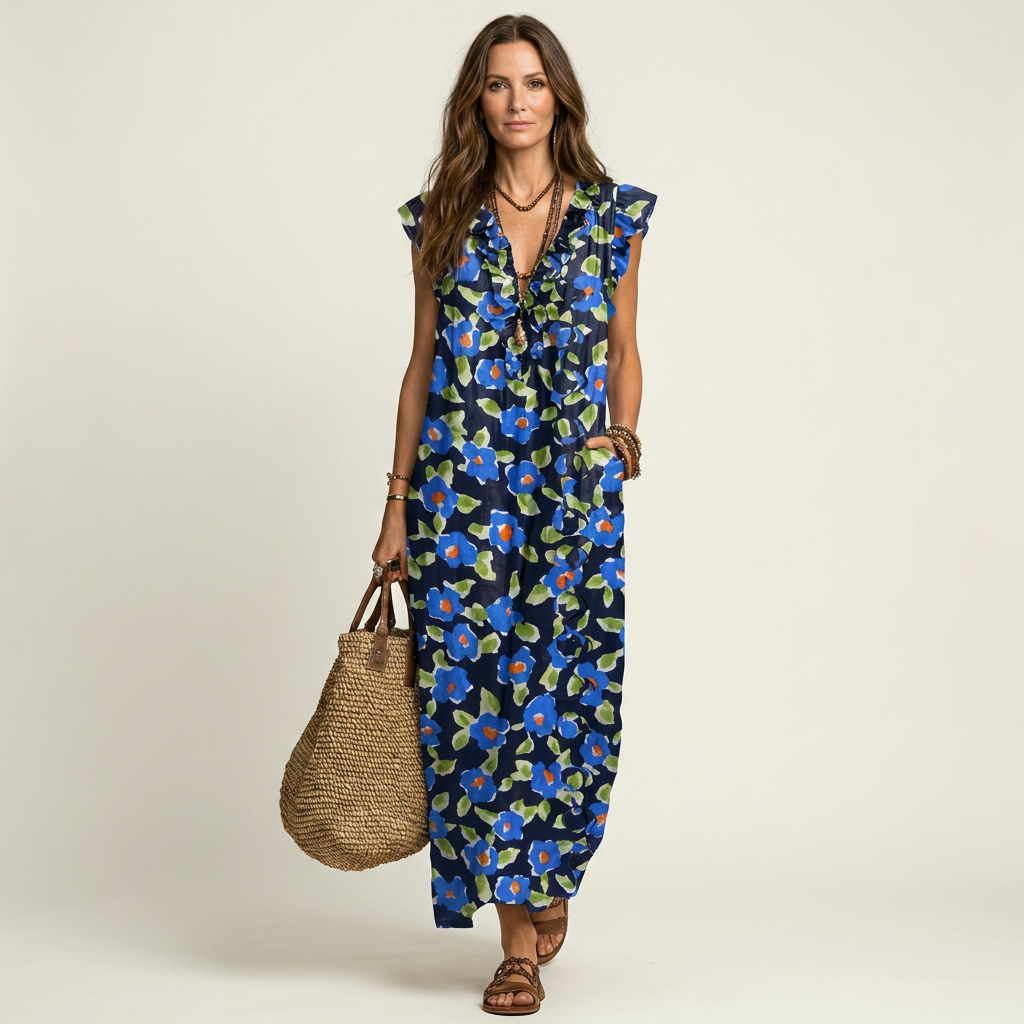 Josette | Ruffle V-Neck Maxi Dress 2