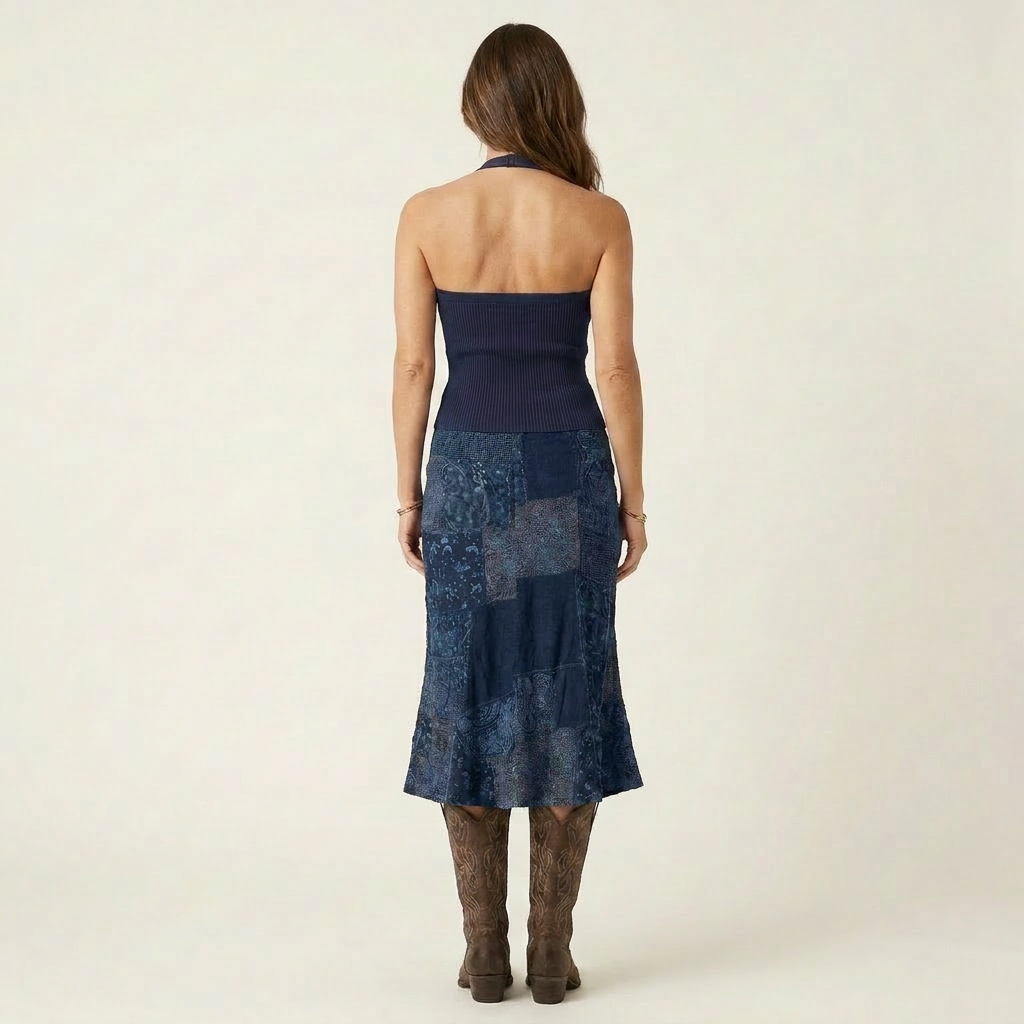 Lony | Ribbed Knit Dress with Racerback Bodice
