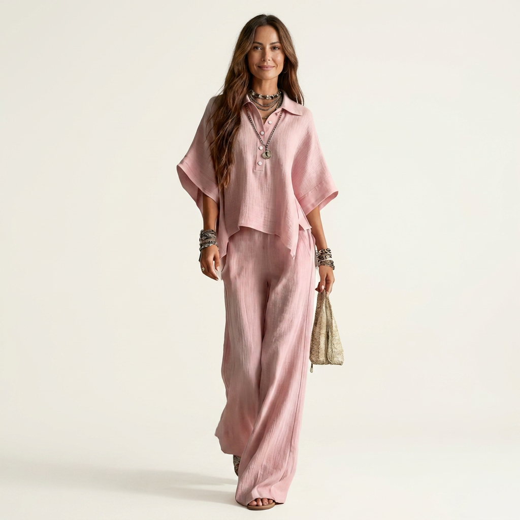 Eriola | Cotton-Blend Gauze Two-Piece Set