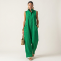 Marisol | Cotton-Linen Sleeveless Jumpsuit