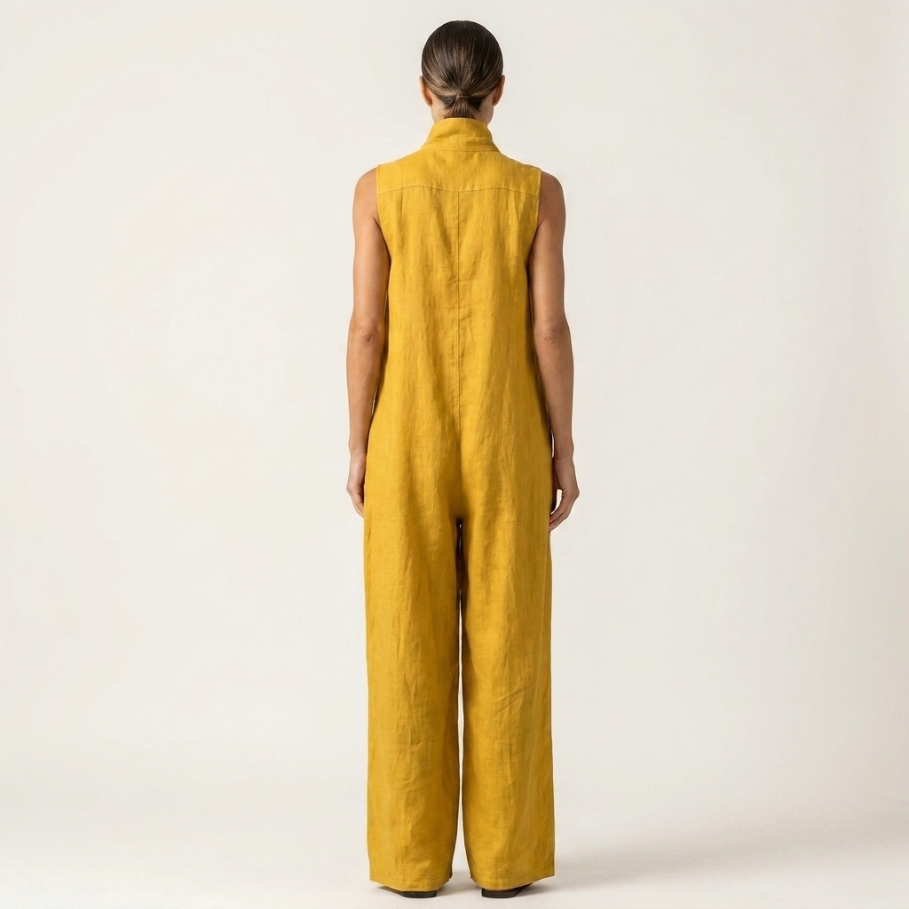 Marisol | Cotton-Linen Sleeveless Jumpsuit