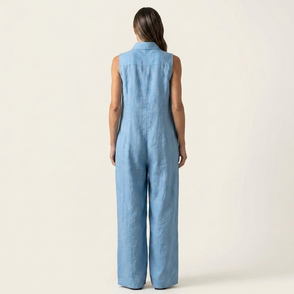 Marisol | Cotton-Linen Sleeveless Jumpsuit