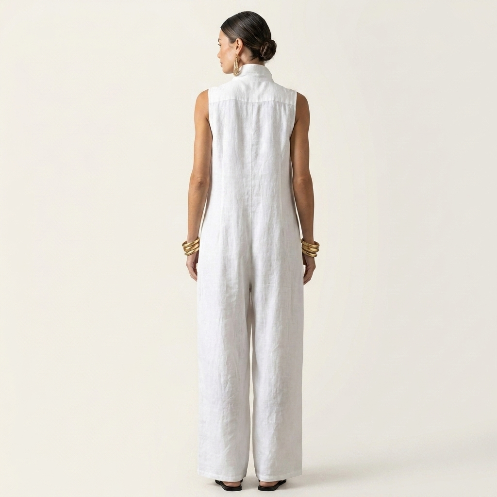 Marisol | Cotton-Linen Sleeveless Jumpsuit
