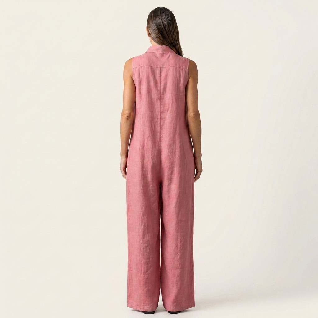 Marisol | Cotton-Linen Sleeveless Jumpsuit