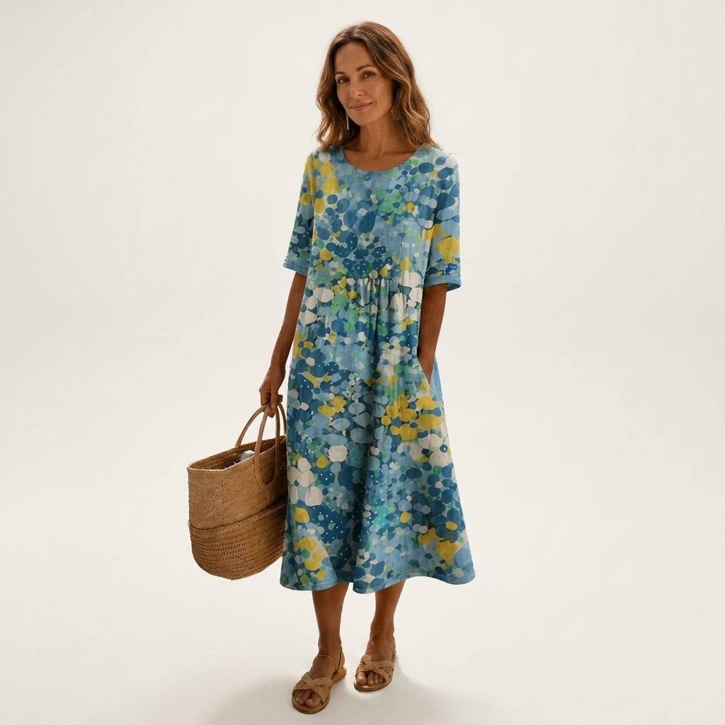Celea | Cotton-Blend Midi Dress
