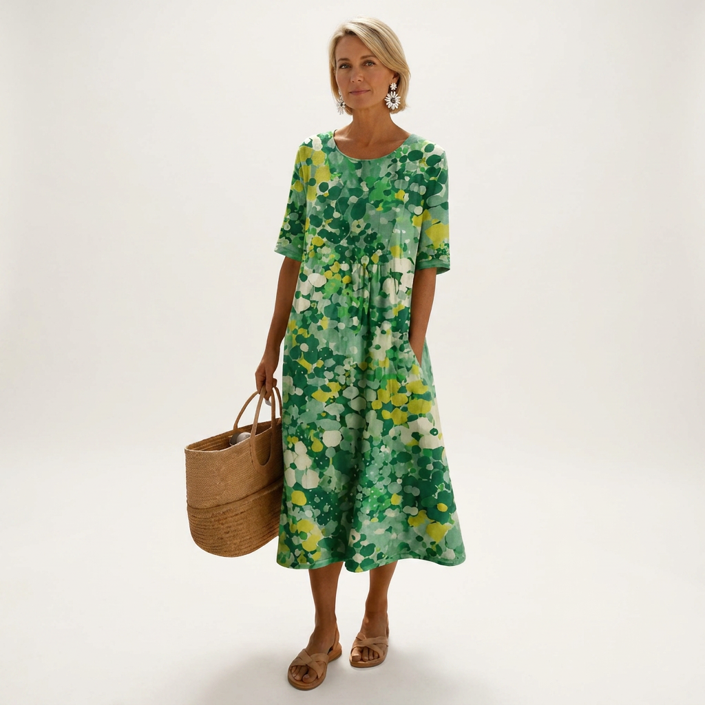 Celea | Cotton-Blend Midi Dress