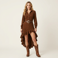 Rosaliana | Faux Suede High-Low Dress