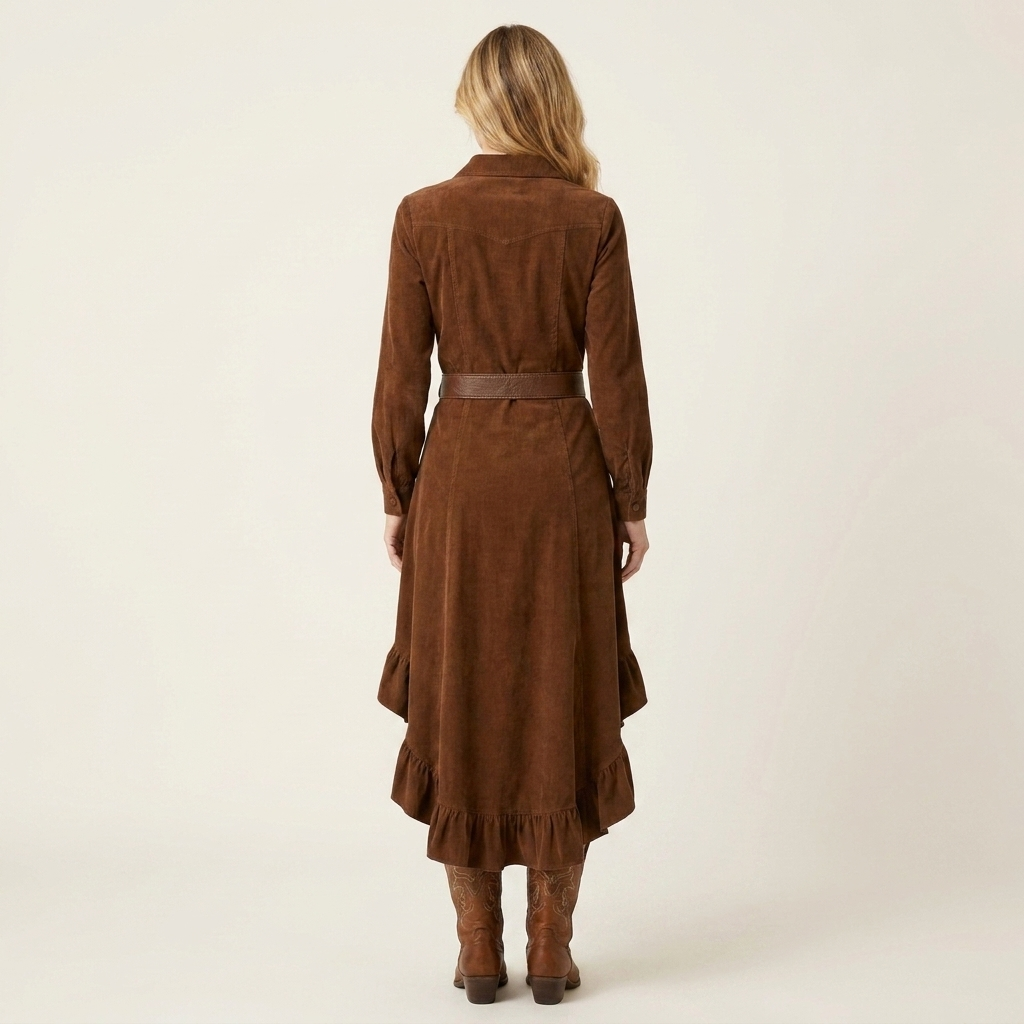 Rosaliana | Faux Suede High-Low Dress