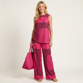 Samia | Cotton-Blend Two-Piece Set With Sleeveless Top And Wide-Leg Pants