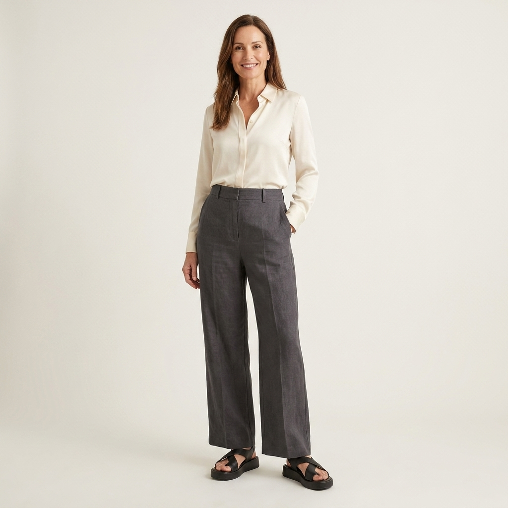 Jenny | Crossover Leather-Look Flatform Sandal With Ankle Buckle