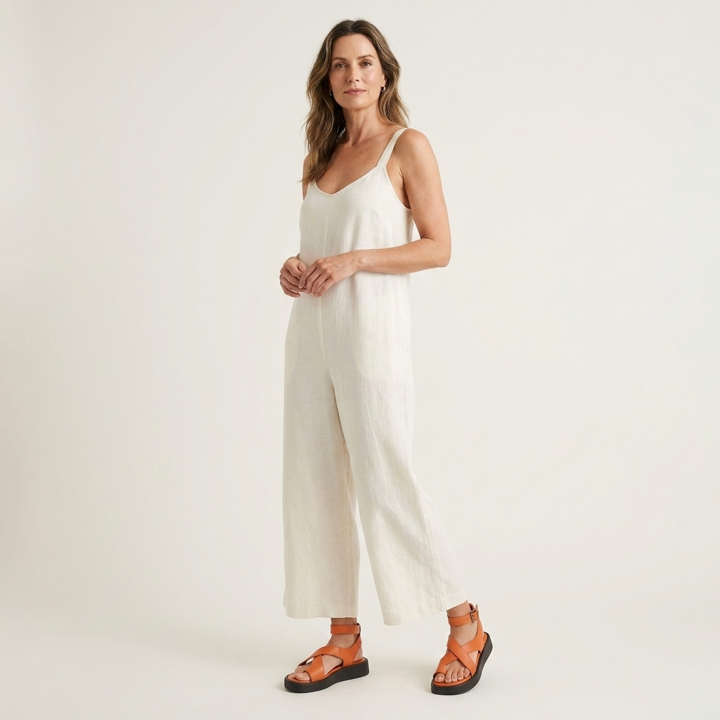 Jenny | Crossover Leather-Look Flatform Sandal With Ankle Buckle