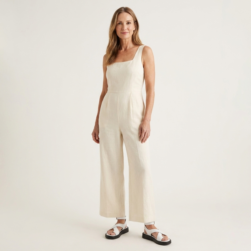 Jenny | Crossover Leather-Look Flatform Sandal With Ankle Buckle