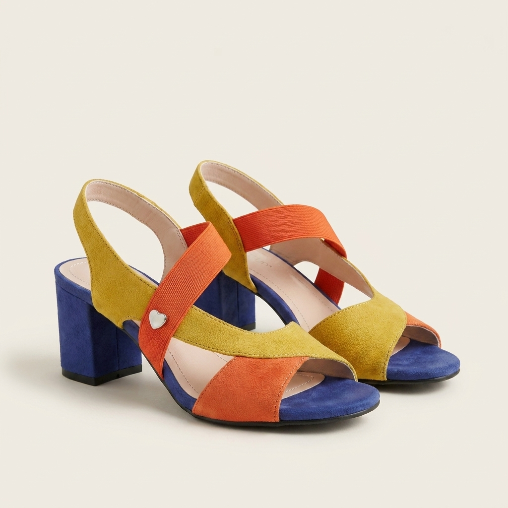 Bella | Color-Block Suede Slingback Heel With Memory Foam Insole