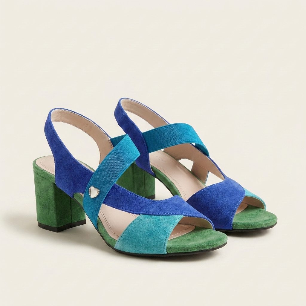 Bella | Color-Block Suede Slingback Heel With Memory Foam Insole