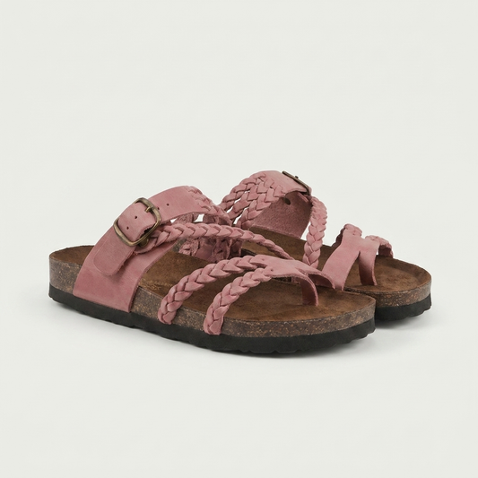 Amira | Multi-Braid Toe-Loop Cork Sandal