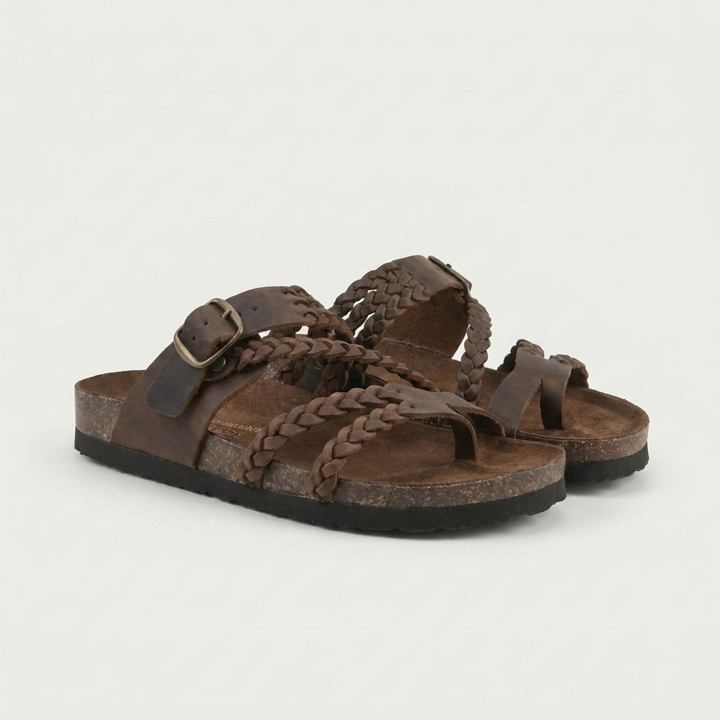 Amira | Multi-Braid Toe-Loop Cork Sandal