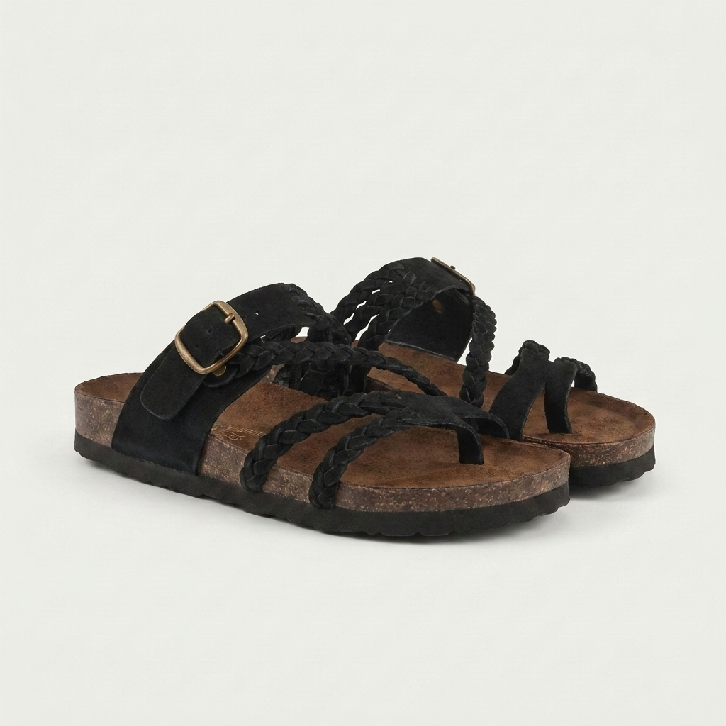 Amira | Multi-Braid Toe-Loop Cork Sandal