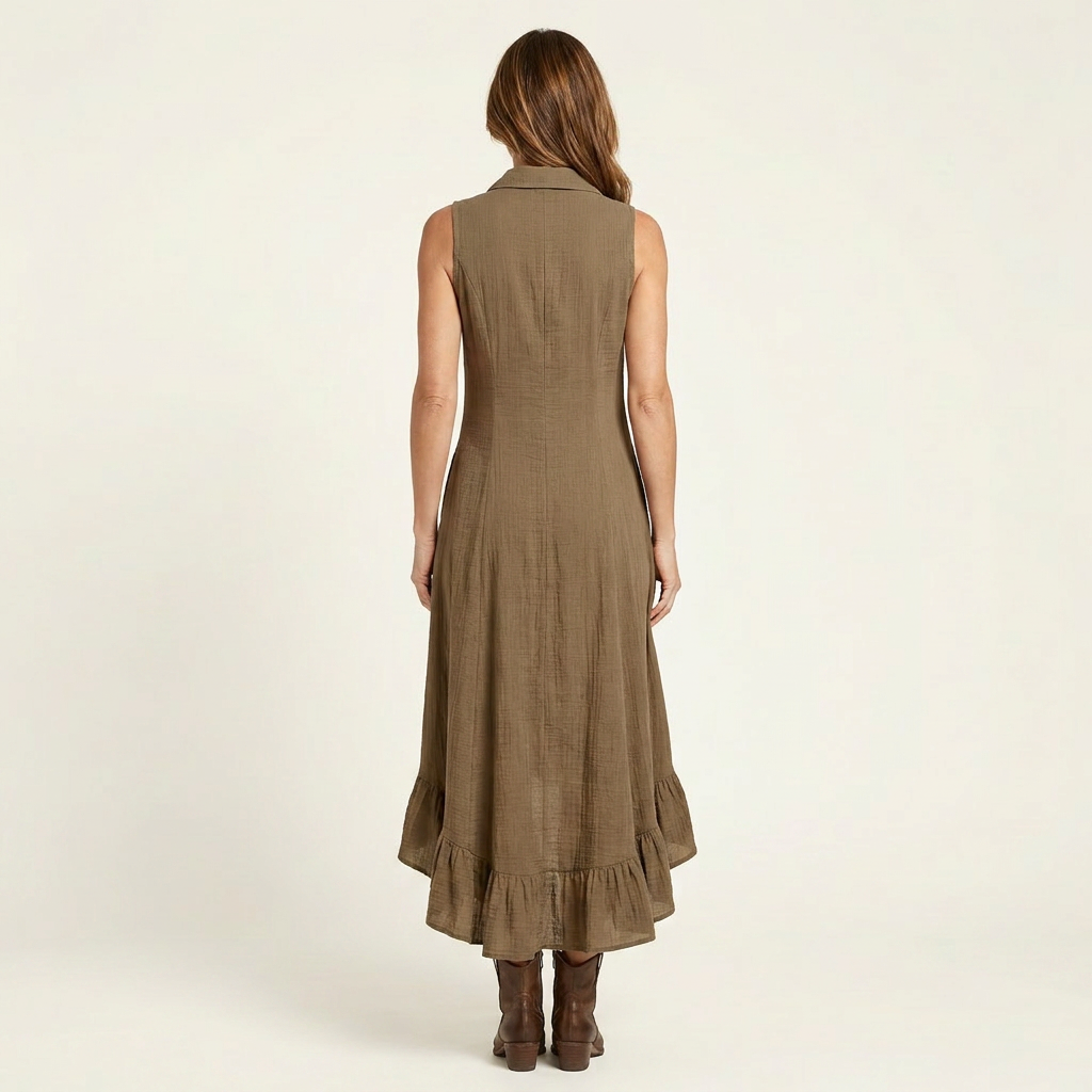 Gabby | Sleeveless High-Low Ruffle Dress