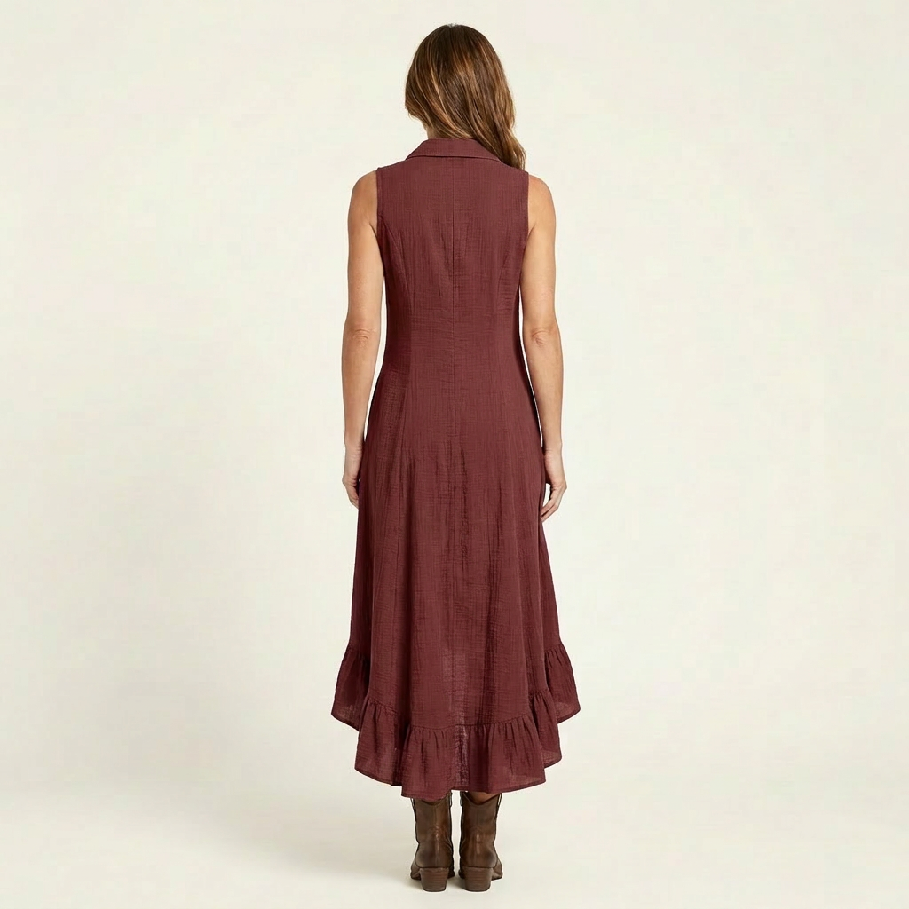 Gabby | Sleeveless High-Low Ruffle Dress
