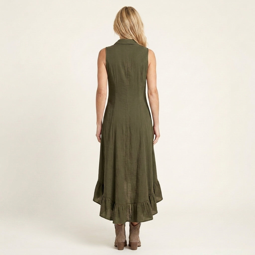 Gabby | Sleeveless High-Low Ruffle Dress