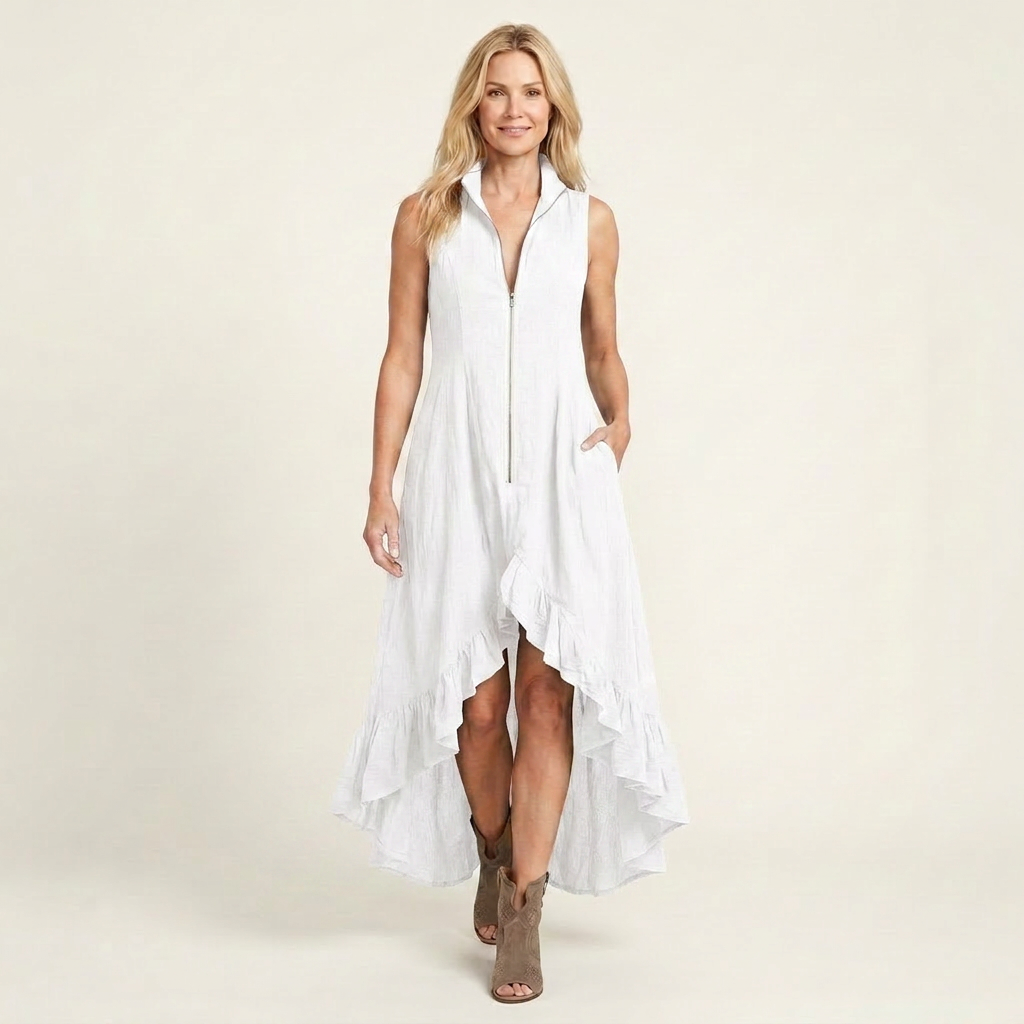 Gabby | Sleeveless High-Low Ruffle Dress