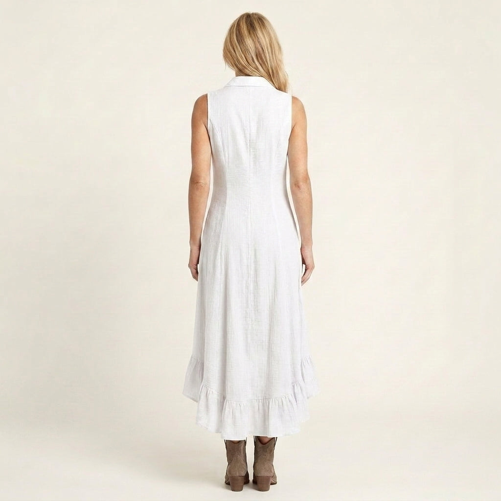 Gabby | Sleeveless High-Low Ruffle Dress